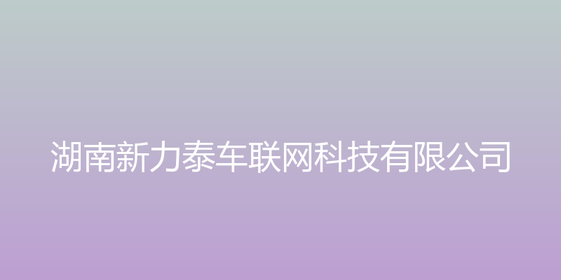 湖南新力泰车联网科技有限公司