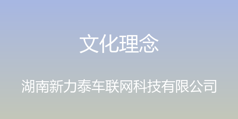 文化理念 - 湖南新力泰车联网科技有限公司