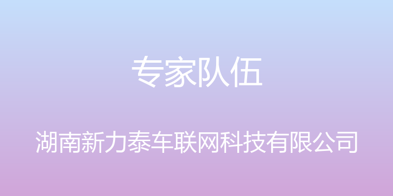 专家队伍 - 湖南新力泰车联网科技有限公司